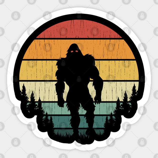 Bigfoot Retro Vintage Sticker by Tesszero